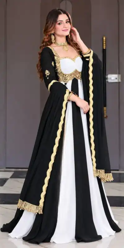 ND 5072 Black Fendy Silk Gown with Embroidery Work & Sequins Work. Special Price ₹2849. Delivery 4-6 Working Days. Shop now. | Gowns, Bollywood Gowns, Creative Gowns, Designer Gowns, Embroidered Gowns, Party Wear Gowns