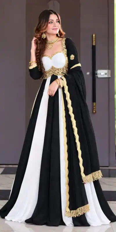 ND 5072 Black Fendy Silk Gown with Embroidery Work & Sequins Work. Special Price ₹2849. Delivery 4-6 Working Days. Shop now. | Gowns, Bollywood Gowns, Creative Gowns, Designer Gowns, Embroidered Gowns, Party Wear Gowns