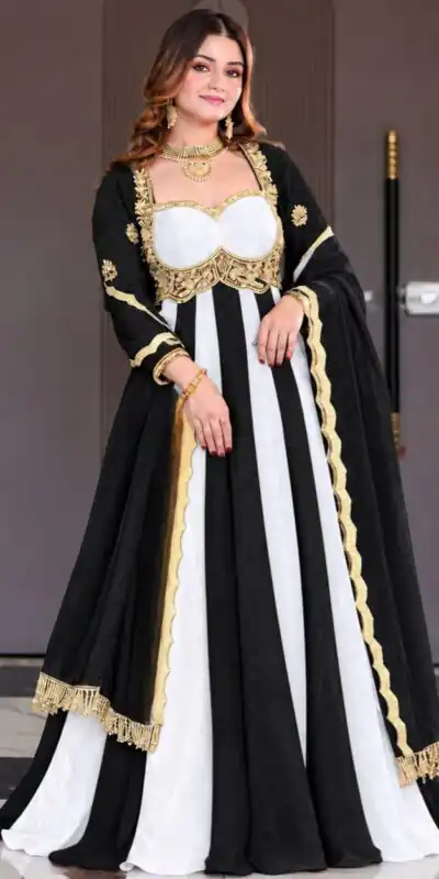 ND 5072 Black Fendy Silk Gown with Embroidery Work & Sequins Work. Special Price ₹2849. Delivery 4-6 Working Days. Shop now. | Gowns, Bollywood Gowns, Creative Gowns, Designer Gowns, Embroidered Gowns, Party Wear Gowns