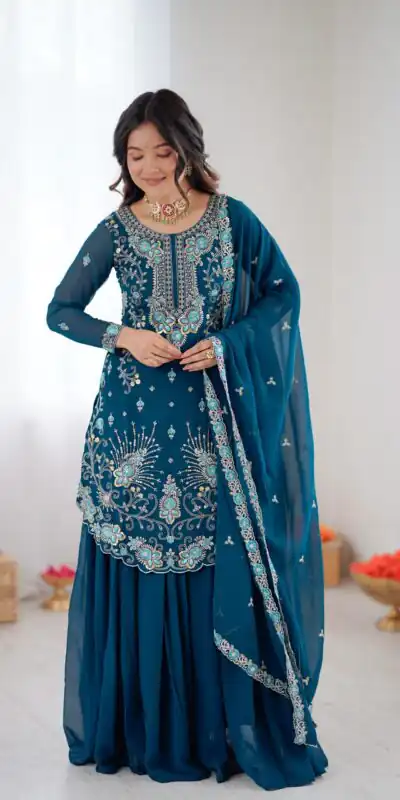 SP 02 Tea Faux Georgette Salwar Suit with Lace Work & Digital Print. Introductory Price ₹1699. Delivery 4-6 Working Days. Shop now. | Jump Suits, Salwar suit, Designer Suits, Casual Suits, Creative suits, Palazzo Suits, Party Wear Suits, Patiala Suits, Straight Suits