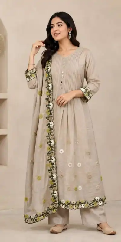 DIVA 181 Grey Mal Chanderi Salwar Suit Perfect for Wedding, Party, Baisakhi, Housewarming, Sangeet – Introductory Price ₹2299. Delivery 4-6 Working D | Jump Suits, Salwar suit, Designer Suits, Casual Suits, Creative suits, Palazzo Suits, Party Wear Suits, Patiala Suits, Straight Suits