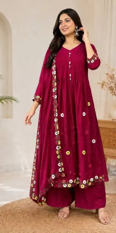 DIVA 181 Red Mal Chanderi Salwar Suit Perfect for Wedding, Party, Baisakhi, Housewarming, Sangeet – Introductory Price ₹2299. Delivery 4-6 Working D | Jump Suits, Salwar suit, Designer Suits, Casual Suits, Creative suits, Palazzo Suits, Party Wear Suits, Patiala Suits, Straight Suits