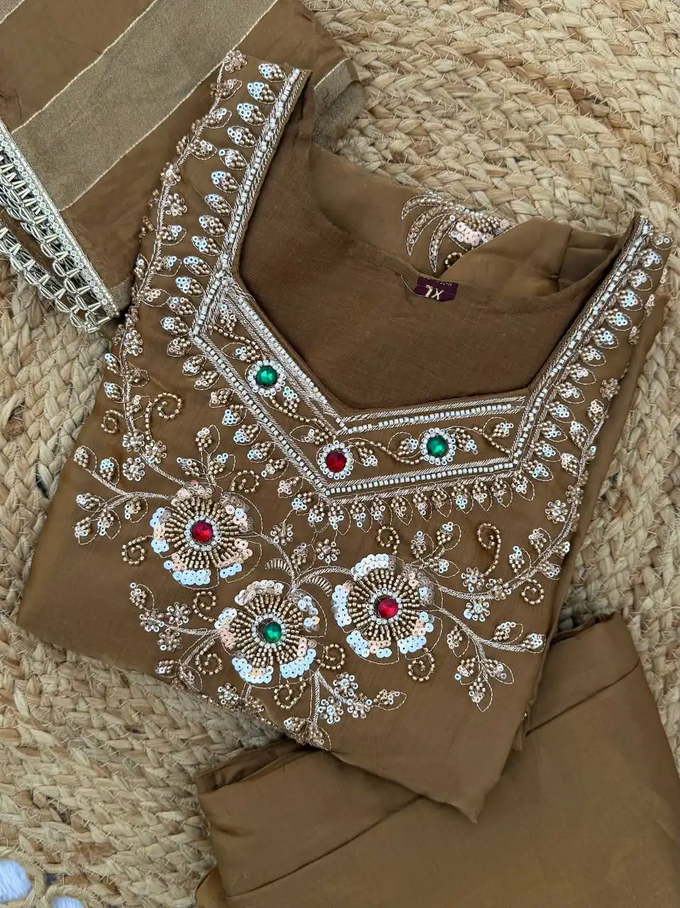 DIVA 188 Brown Glass Silk Salwar Suit Perfect for Wedding, Party, Durga Puja, Haldi, Makar Sankranti –Available at ₹2799 only. Delivery 4-6 Working Days | Jump Suits, Salwar suit, Designer Suits, Casual Suits, Creative suits, Palazzo Suits, Party Wear Suits, Patiala Suits, Straight Suits