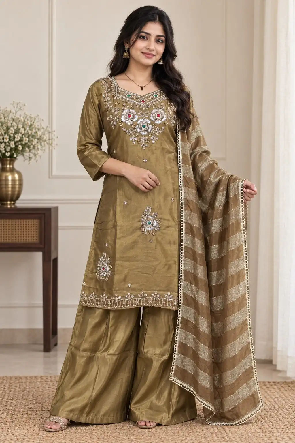DIVA 188 Brown Glass Silk Salwar Suit Perfect for Wedding, Party, Durga Puja, Haldi, Makar Sankranti –Available at ₹2799 only. Delivery 4-6 Working Days | Jump Suits, Salwar suit, Designer Suits, Casual Suits, Creative suits, Palazzo Suits, Party Wear Suits, Patiala Suits, Straight Suits