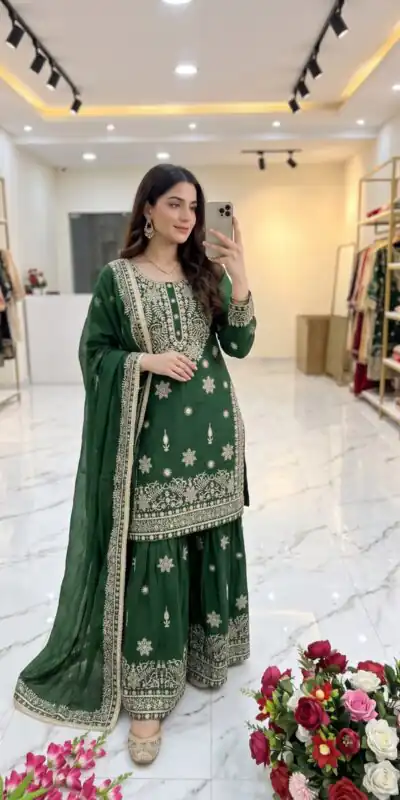 WW 1243 Green NC Zimmy Silk Salwar Suit Perfect for Wedding, Party, Baby Shower, Festival Celebrations, Pongal – . Grab it for ₹2449. Delivery 4-6 Worki | Jump Suits, Salwar suit, Designer Suits, Casual Suits, Creative suits, Palazzo Suits, Party Wear Suits, Patiala Suits, Straight Suits