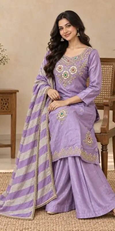 DIVA 188 Lavender Glass Silk Salwar Suit Perfect for Wedding, Party, Durga Puja, Haldi, Makar Sankranti –Available at ₹2799 only. Delivery 4-6 Working Days | Jump Suits, Salwar suit, Designer Suits, Casual Suits, Creative suits, Palazzo Suits, Party Wear Suits, Patiala Suits, Straight Suits
