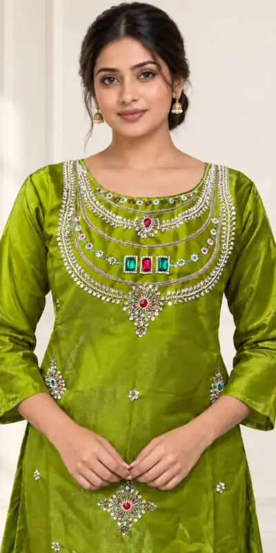 DIVA 188 Mehendi Glass Silk Salwar Suit Perfect for Wedding, Party, Durga Puja, Haldi, Makar Sankranti –Available at ₹2799 only. Delivery 4-6 Working Days | Jump Suits, Salwar suit, Designer Suits, Casual Suits, Creative suits, Palazzo Suits, Party Wear Suits, Patiala Suits, Straight Suits