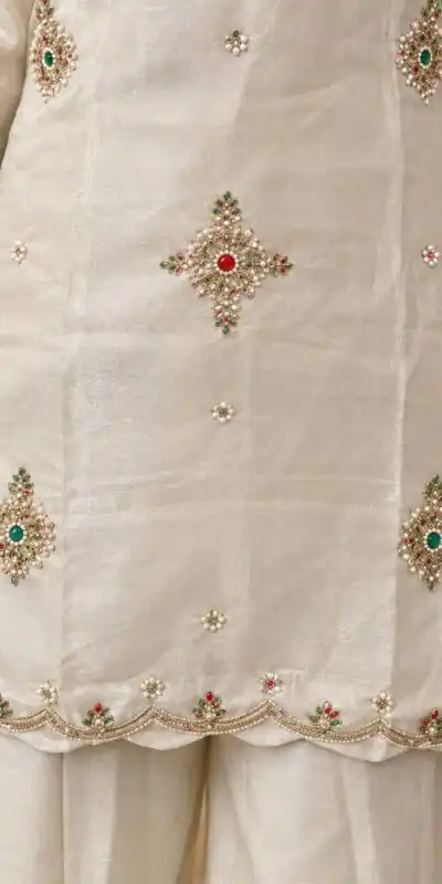 DIVA 188 White Glass Silk Salwar Suit Perfect for Wedding, Party, Durga Puja, Haldi, Makar Sankranti –Available at ₹2799 only. Delivery 4-6 Working Days | Jump Suits, Salwar suit, Designer Suits, Casual Suits, Creative suits, Palazzo Suits, Party Wear Suits, Patiala Suits, Straight Suits