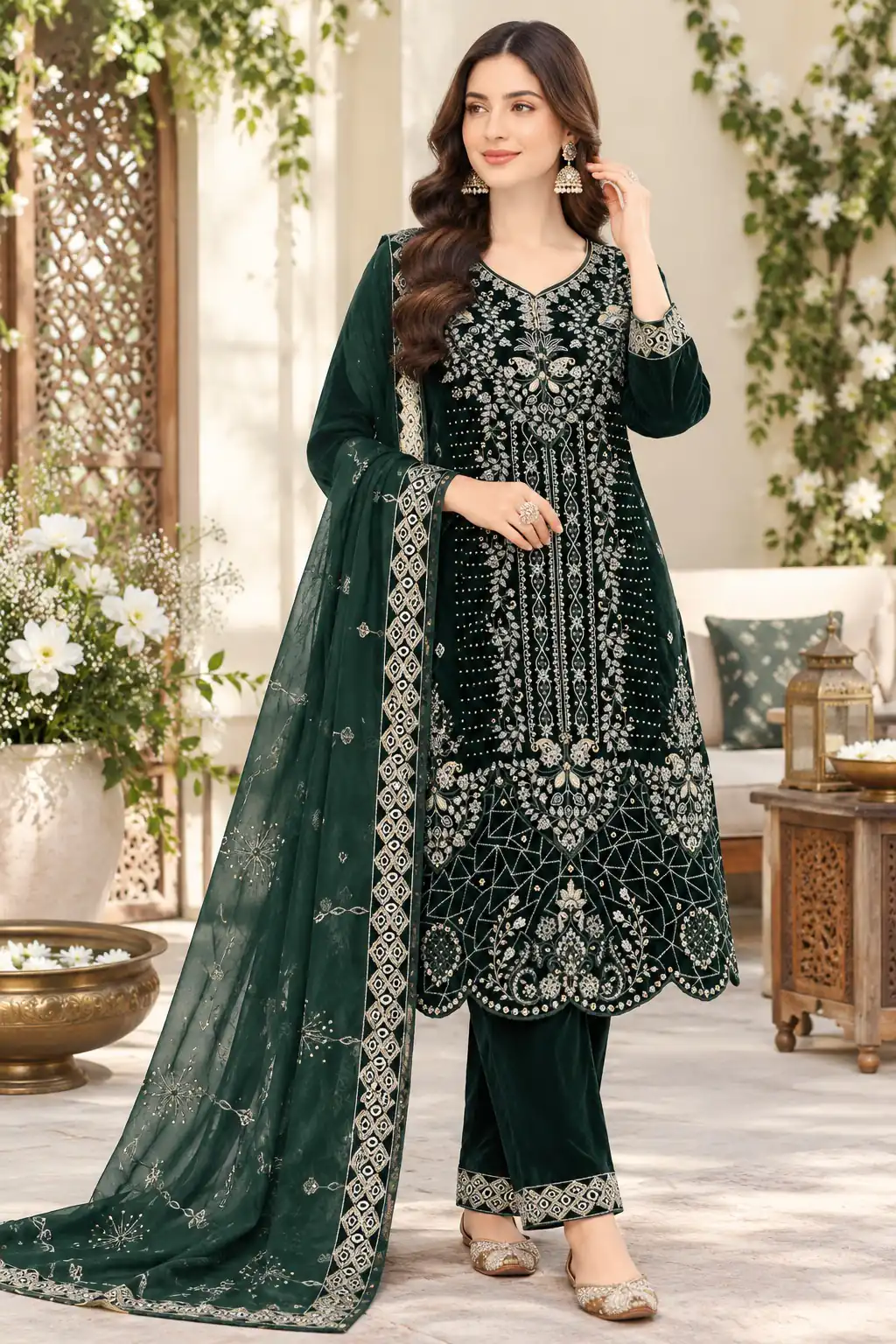 FC 736 Green 9000 Velvet Salwar Suit. Perfect for Wedding, Party, Bridal Wear, Onam, Karwa Chauth – Exclusive Offer ₹3049. Delivery 4-6 Working Days. | Jump Suits, Salwar suit, Designer Suits, Casual Suits, Creative suits, Palazzo Suits, Party Wear Suits, Patiala Suits, Straight Suits
