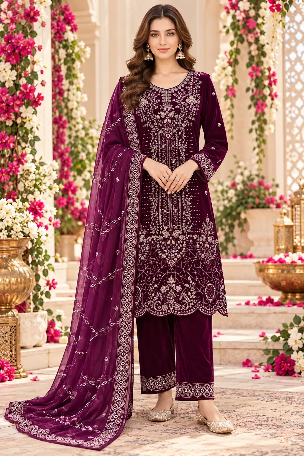 FC 736 Wine 9000 Velvet Salwar Suit. Perfect for Wedding, Party, Bridal Wear, Onam, Karwa Chauth – Exclusive Offer ₹3049. Delivery 4-6 Working Days. | Jump Suits, Salwar suit, Designer Suits, Casual Suits, Creative suits, Palazzo Suits, Party Wear Suits, Patiala Suits, Straight Suits