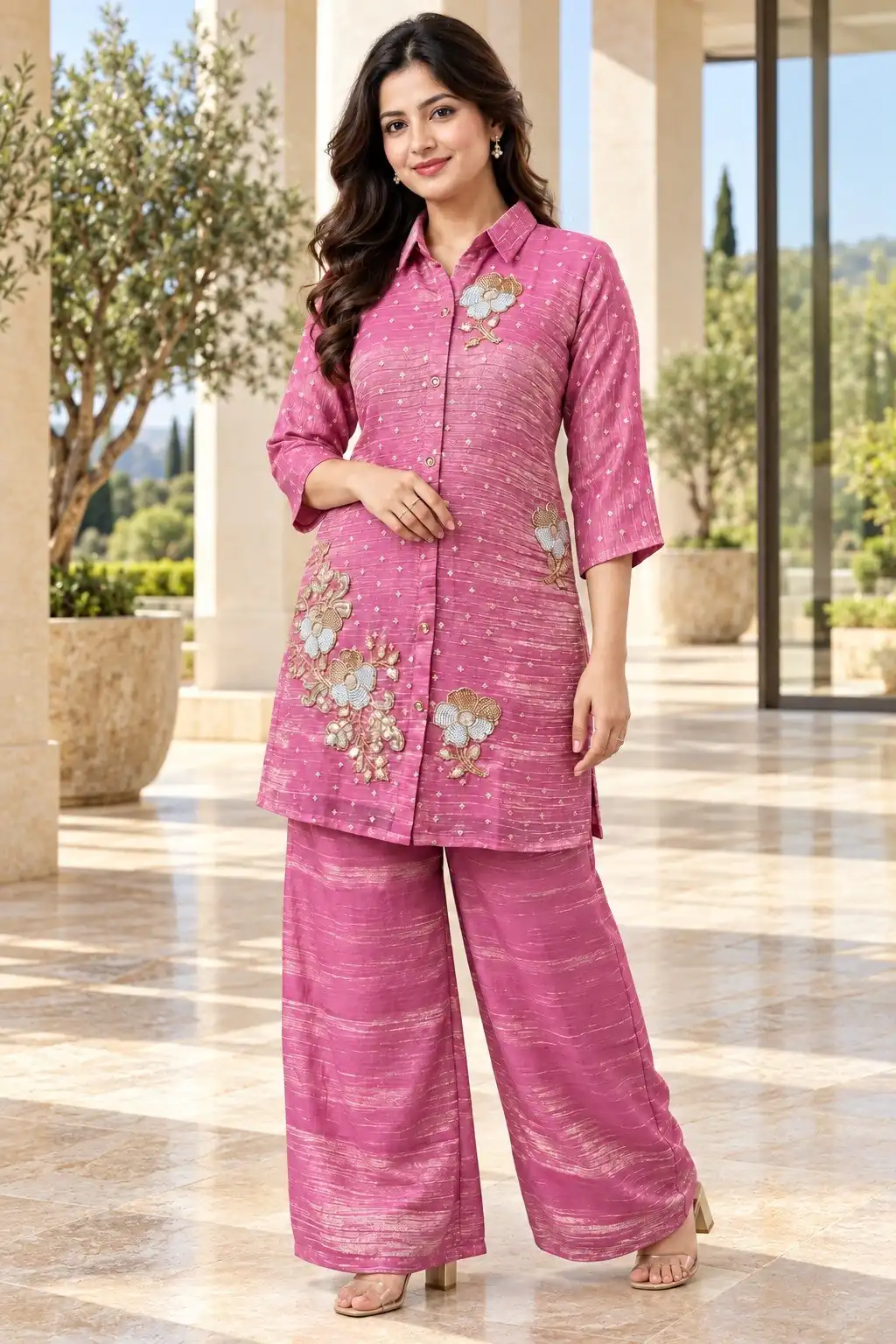 DIVA 170 Pink Colour | Brown Salsa Silk Kurti with Hand Work. Get it for ₹2399. Delivery 4-6 Working Days. Online Shop now. | Kurti, Bollywood Kurti, Creative Kurtis, Designer Kurti, Party Wear Kurti, Selfie Kurti