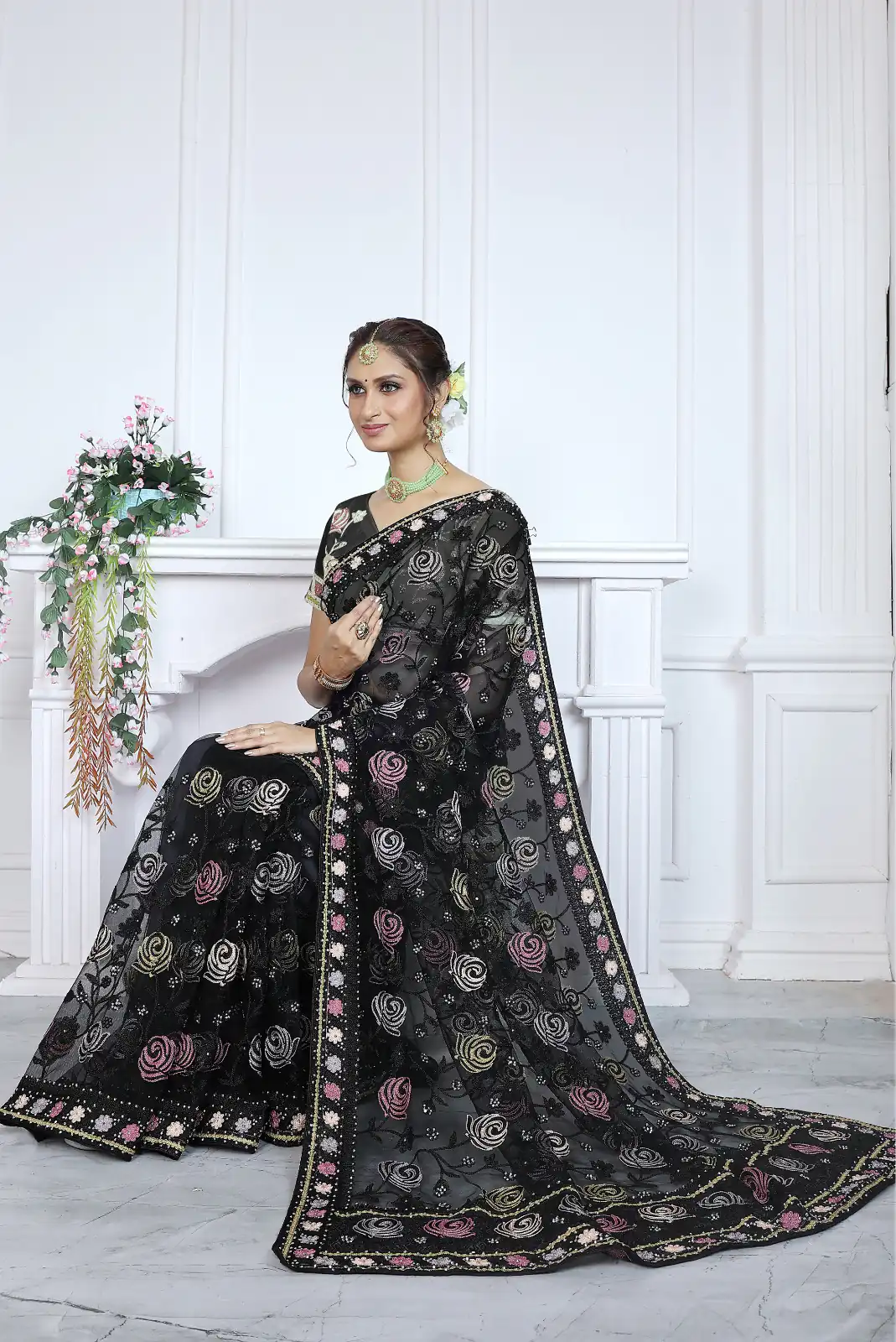 BT GULABO Black Color Butterfly Net 5mm Sequence Embroiderer Work Saree Casual, Wedding, Festive, Events . Expected Delivery  4-6 Working Days @2299/- only                                                                                | Sarees, Bollywood Sarees, Creative Sarees, Designer Sarees, Embroidered Sarees, Ethnic Saree, Modern Digital sarees, Party Wear Sarees