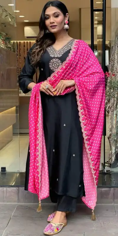 AD 147 Black Color Modal Silk Embroidery Sequence work Kurti Casual, Wedding, Party, Festive, Events Etc. Expected Delivery 4-6 Working Days @1799/- | Kurti, Bollywood Kurti, Creative Kurtis, Designer Kurti, Party Wear Kurti, Selfie Kurti