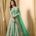 Drashti Dhami Light Green Embroidered Georgette Net Anarkali Suit