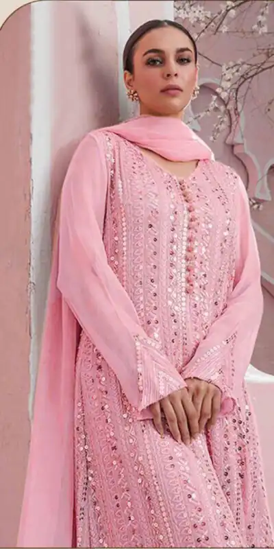 DS 001255 Pink Color Georgette Embroidered Straight Pakistani Salwar Suit Casual, Wedding, Festive, Events Etc. Expected Delivery 4-6 Working Days @1949/- | Salwar suit, Designer Suits, Casual Suits, Creative suits, Palazzo Suits, Party Wear Suits, Patiala Suits, Straight Suits