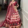 Exclusive Off White Color Tussar Silk Patola Printed Lehenga Choli