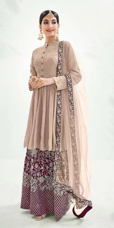 latest-brown-color-georgette-with-embroidery-work-sharara-suit