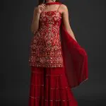 magnificent-red-colour-georgette-with-real-mirror-work-sharara