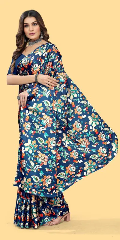 Pretty Royal Blue Color Devsena Soft Silk Digital Printed Saree
