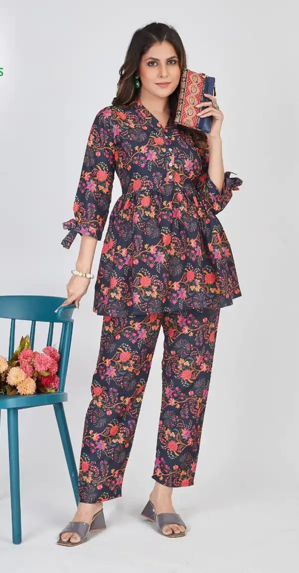 Mesmerizing Black Color Soft Poly Linen Print Work Kurti