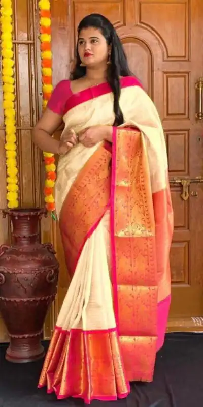 Peaceful Light Pink Color Soft Lichi Silk Jacquard  All Over Saree