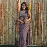 Majestic Grey Color Faux Georgette Sequence Embroidery Saree