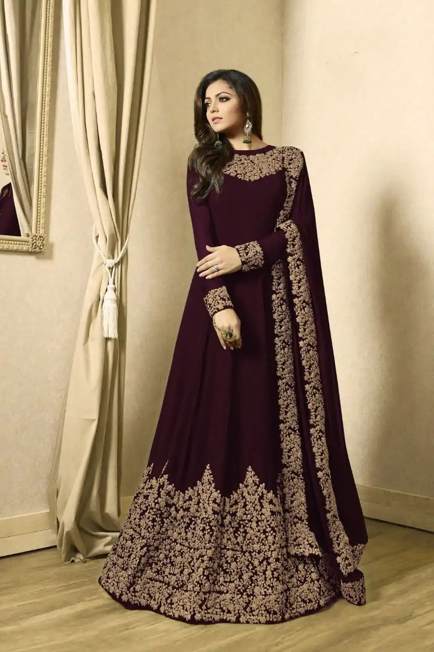 Superb Maroon Color Georgette Cording Sharara Suit