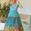 Sublime Blue Color Chinon Embroidery Thread Work Lehenga Choli