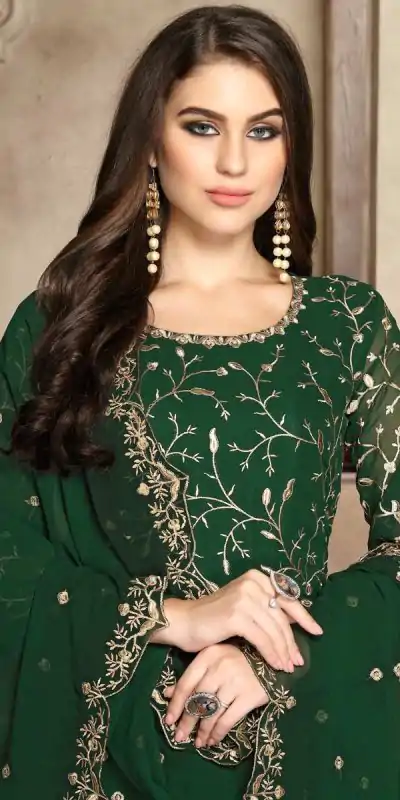  FC 94001 Green Color Georgette Multi Thread Zari Stich Anarkali Suit Wedding, Party, Festive events, etc. Expected Delivery  4-6 Working Days @2399/- | Anarkali Suits, Bollywood Anarkali, Creative-Anarkali, Designer Anarkali, Embroidered Anarkali, Party Wear Anarkali