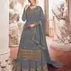 Grey Georgette Embroidery Work Salwar Suit