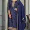 Royal Blue Viscose Silk Digital Print Salwar Suit