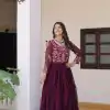 Ram 082 Wine Fox Georgette Gown Perfect for Wedding, Party, Sangeet, Durga Puja, Reception – . Grab it for ₹1849. Delivery 4-6 Working Days. Shop now. | Jump Suits, Salwar suit, Designer Suits, Casual Suits, Creative suits, Palazzo Suits, Party Wear Suits, Patiala Suits, Straight Suits