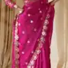 DF 3457 Rani Pink Color Georgette Sequence Original Mirror Work Saree Casual, Wedding, Festive, Events . Expected Delivery  4-6 Working Days @2099/- only                                                                                | Sarees, Bollywood Sarees, Creative Sarees, Designer Sarees, Embroidered Sarees, Ethnic Saree, Modern Digital sarees, Party Wear Sarees