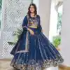 Navy Blue Vichitra Embroidery Work Lehenga Choli