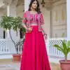 Pink Vichitra Embroidery Thread Work Lehenga Choli