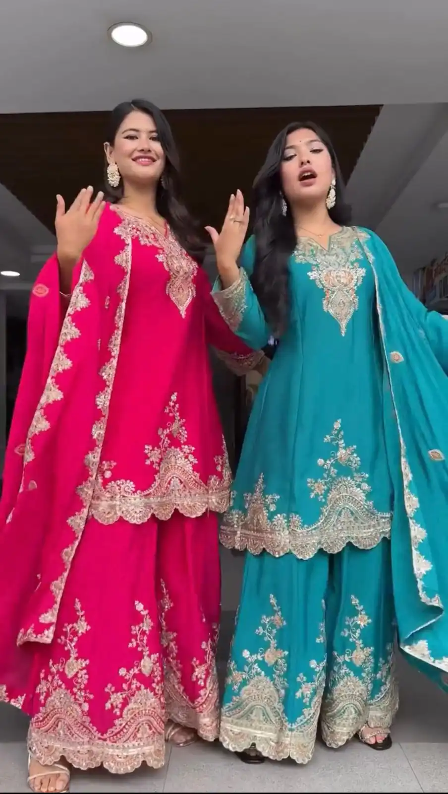 Blue Faux Georgette Thread Work Salwar Suit