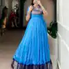 Blue Mass Mello Zari Work Gown