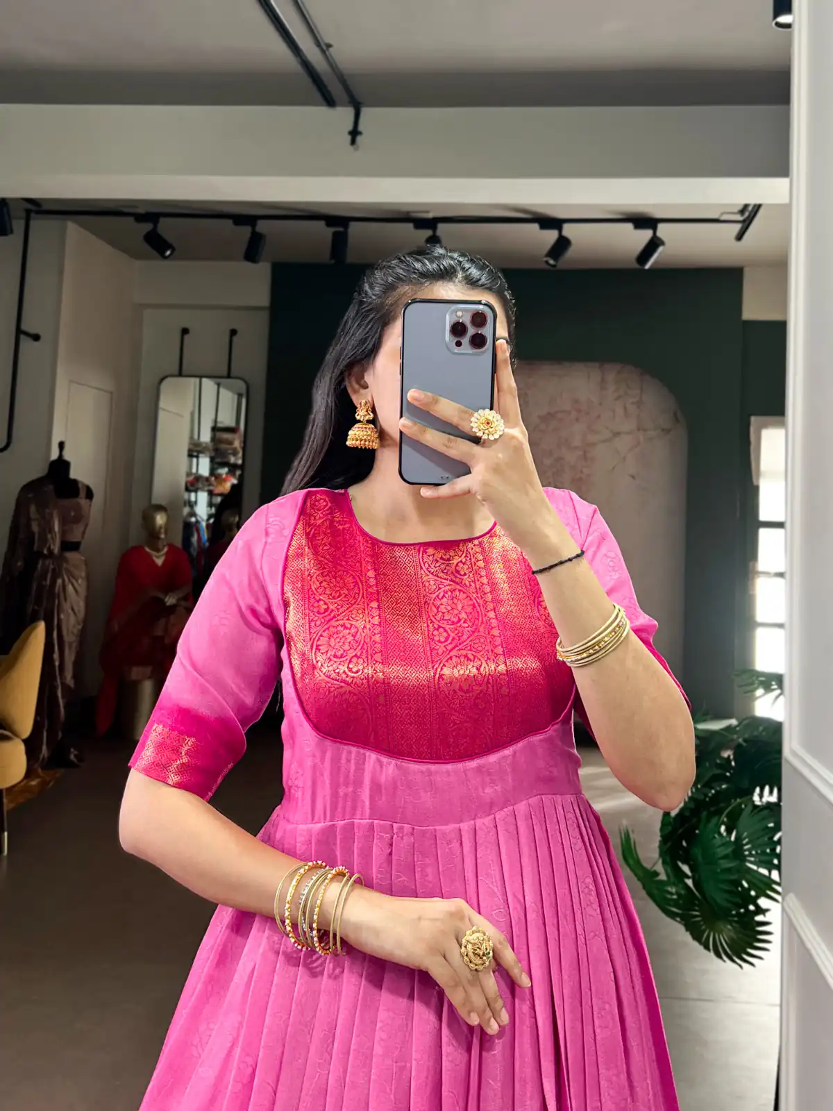 Pink Mass Mello Zari Work Gown - Image 4