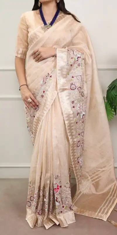 YNF 7401 Cream in Zari Kota Tissue Zari Work & Embroidery Work Saree . Get it for ₹3199. Delivery 4-6 Working Days. Shop now. | Sarees, Bollywood Sarees, Creative Sarees, Designer Sarees, Embroidered Sarees, Ethnic Saree, Modern Digital sarees, Party Wear Sarees