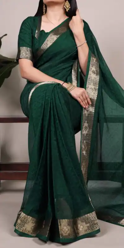 YNF 7911 Green Poly Shimmer Saree Perfect for Wedding, Party, Ganesh Chaturthi, Bridal Wear, Temple Visit –. Available at ₹1499 only. Delivery 4-6 Workin | Sarees, Bollywood Sarees, Creative Sarees, Designer Sarees, Embroidered Sarees, Ethnic Saree, Modern Digital sarees, Party Wear Sarees