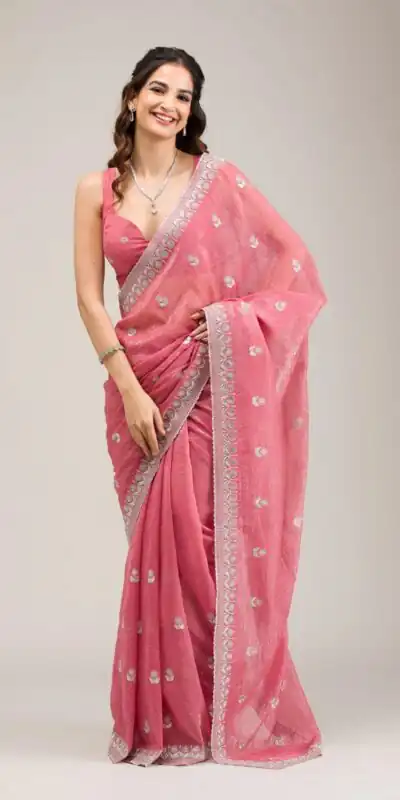 BT 439 Peach Crunchy Ciffon Saree Perfect for Wedding, Party, Bridal Wear, Raksha Bandhan, Festival Celebrations – . Special Price ₹1899. Delivery 4-6 | Sarees, Bollywood Sarees, Creative Sarees, Designer Sarees, Embroidered Sarees, Ethnic Saree, Modern Digital sarees, Party Wear Sarees