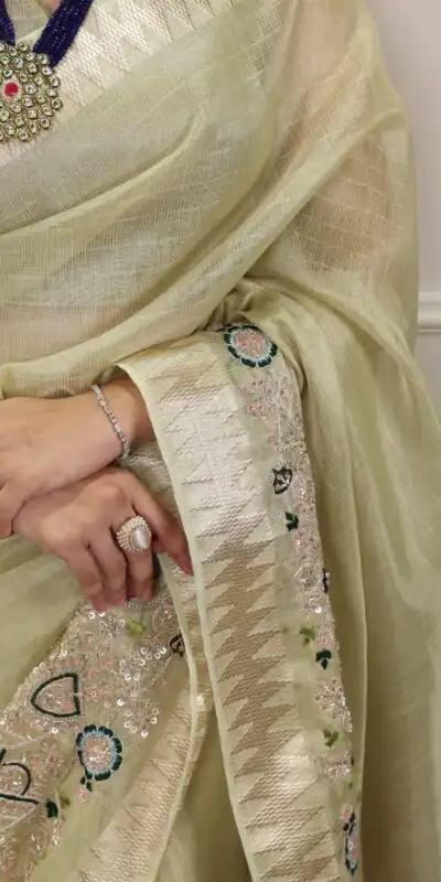 YNF 7401 Pista in Zari Kota Tissue Zari Work & Embroidery Work Saree . Get it for ₹3199. Delivery 4-6 Working Days. Shop now. | Sarees, Bollywood Sarees, Creative Sarees, Designer Sarees, Embroidered Sarees, Ethnic Saree, Modern Digital sarees, Party Wear Sarees