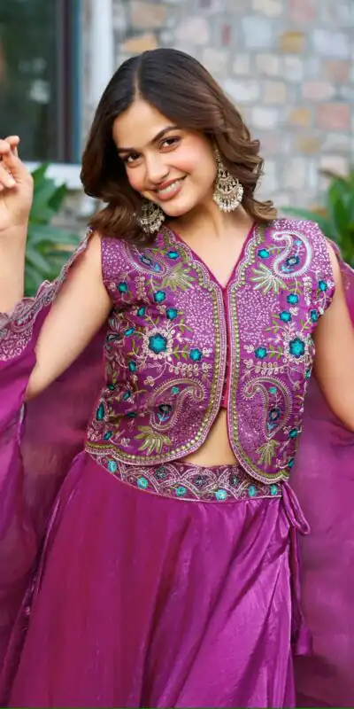 Ram 141 Purple Fendy Silk Lehenga Choli with Embroidery Work. Available at ₹3099 only. Delivery 4-6 Working Days. Shop now. | Lehenga, Bollywood Lehenga, Creative Lehenga, Designer Lehenga, Embroidered Lehenga, Party Wear Lehenga