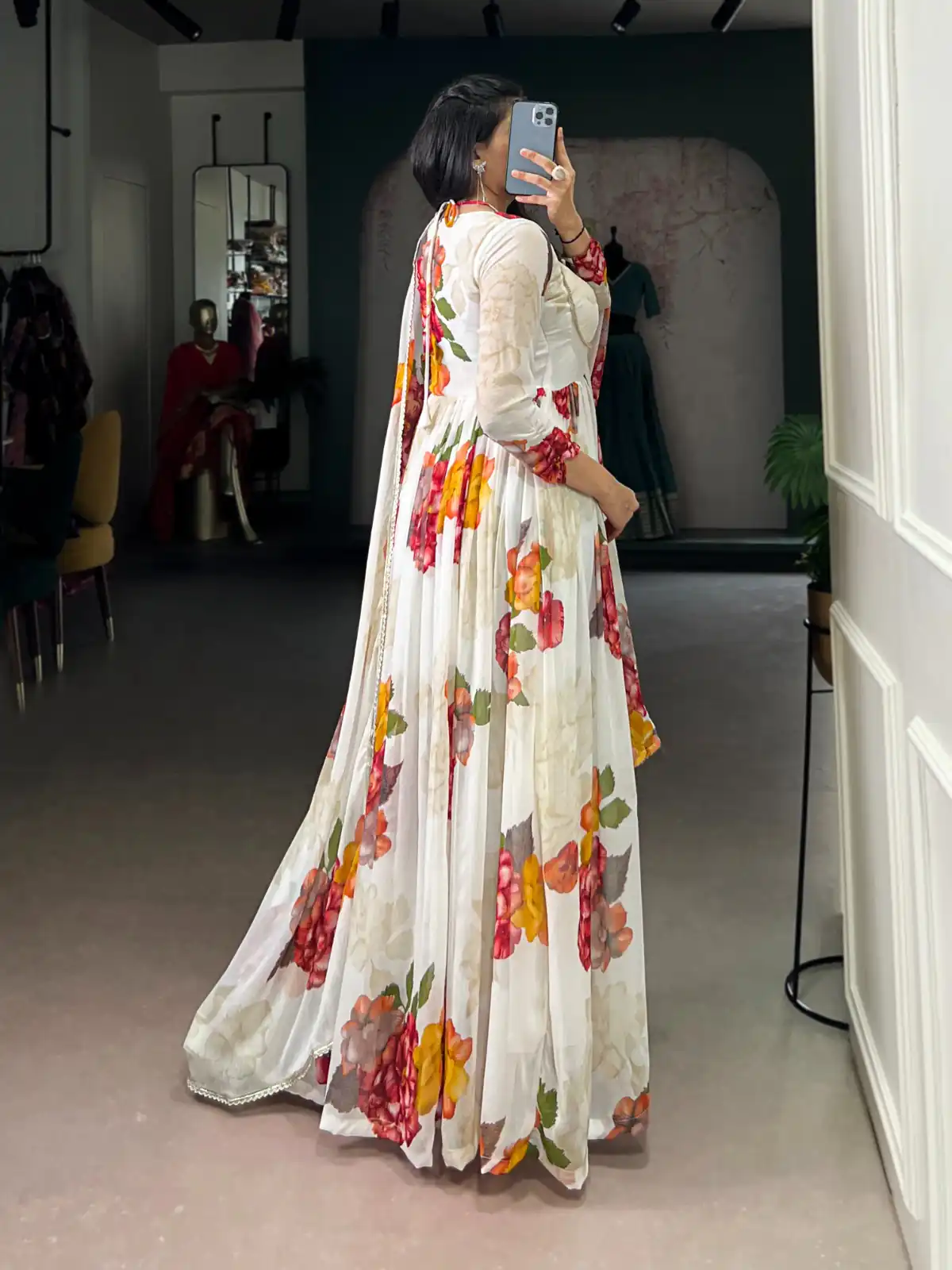 YNF 5103 White Lace Work Gown in Chiffon. Get it for ₹1899. Wedding, Party, Festive, Events Delivery 4-6 Working Days. Shop now. | Gowns, Bollywood Gowns, Creative Gowns, Designer Gowns, Embroidered Gowns, Party Wear Gowns