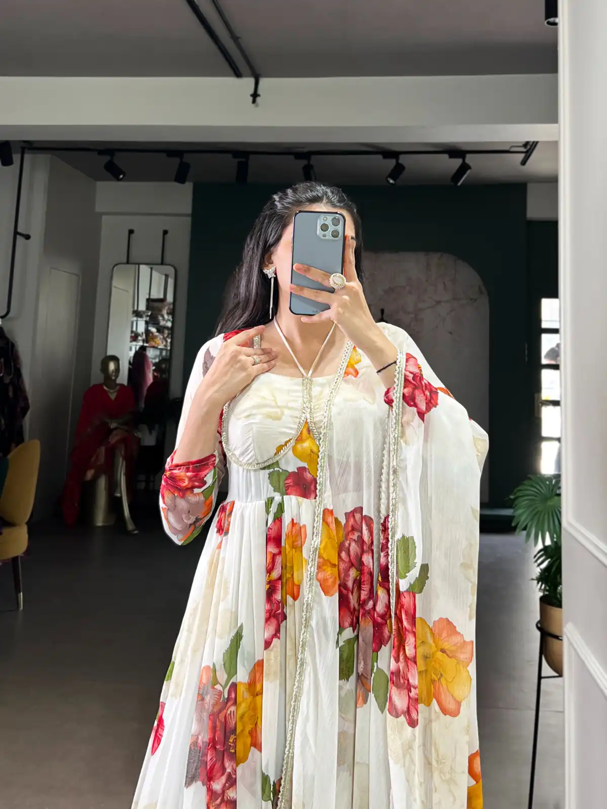 YNF 5103 White Lace Work Gown in Chiffon. Get it for ₹1899. Wedding, Party, Festive, Events Delivery 4-6 Working Days. Shop now. | Gowns, Bollywood Gowns, Creative Gowns, Designer Gowns, Embroidered Gowns, Party Wear Gowns