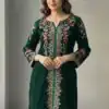 Green Heavy Velvet Embroidery Work Salwar Suit